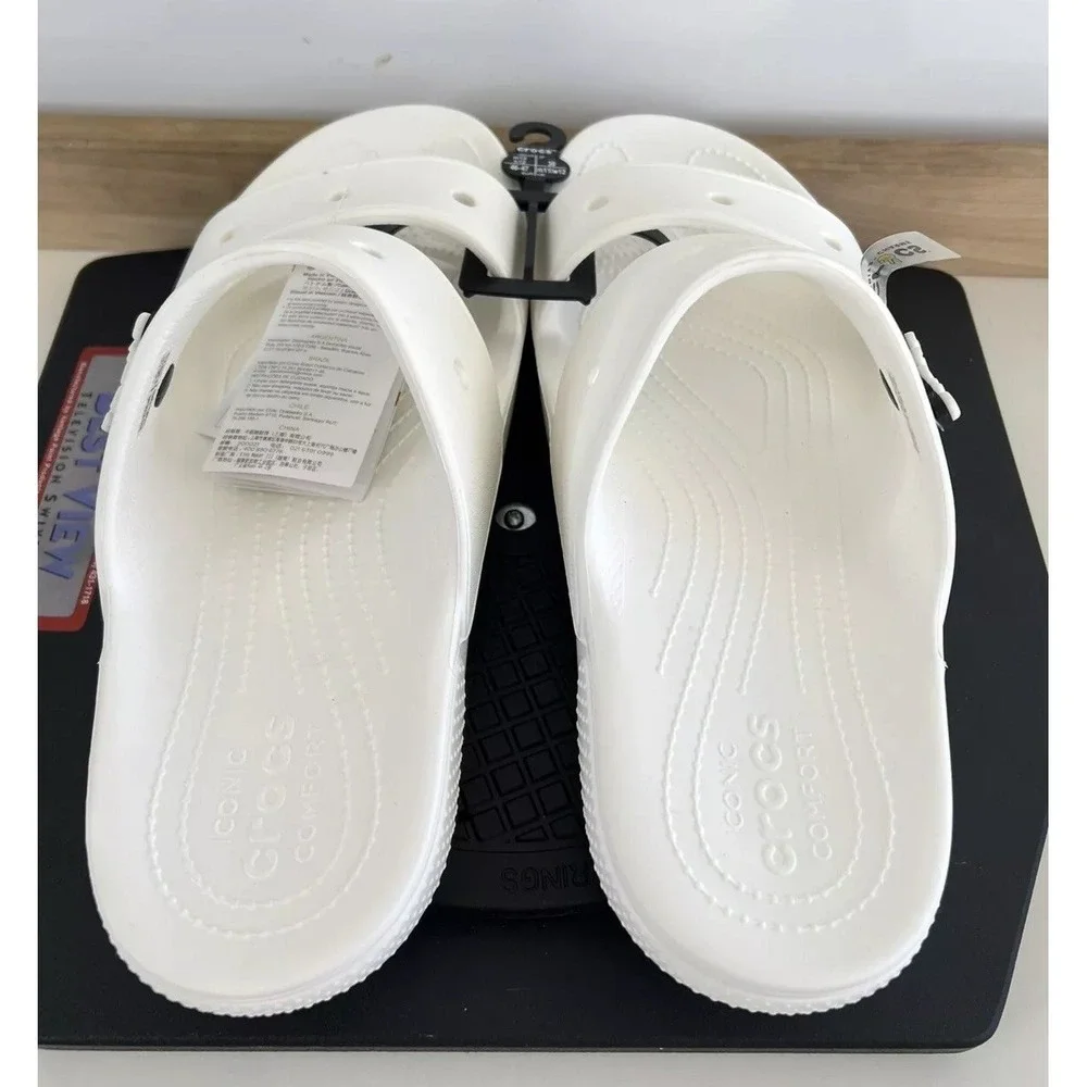 Crocs Classic‎ Slide Two Strap Sandal / White / Men's Size 12
